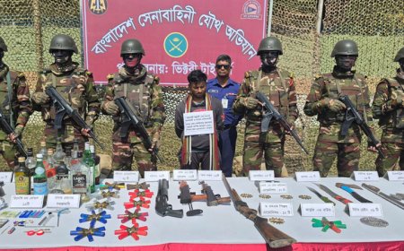 যৌথবাহিনীর অভিযানে সাবেক ছাত্রদল নেতাসহ আটক ২, অস্ত্র উদ্ধার