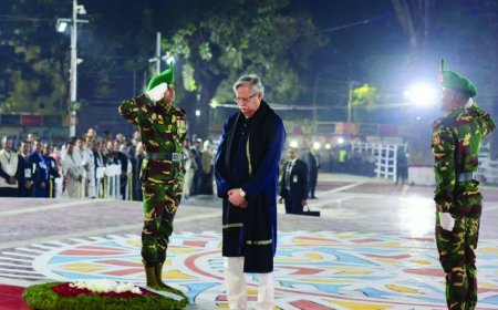 একুশের প্রথম প্রহরে ভাষা শহীদদের প্রতি রাষ্ট্রপতির শ্রদ্ধা