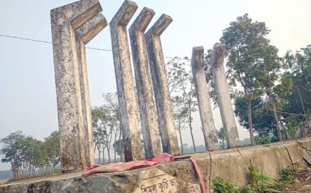 অযত্নে অবহেলায় জরাজীর্ণ ভাষাশহীদ আবদুল জব্বারে স্মৃতিচিহ্ন